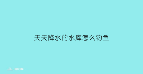 “天天降水的水库怎么钓鱼(降水好钓鱼吗)