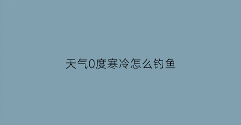 “天气0度寒冷怎么钓鱼(天气0度寒冷怎么钓鱼好)