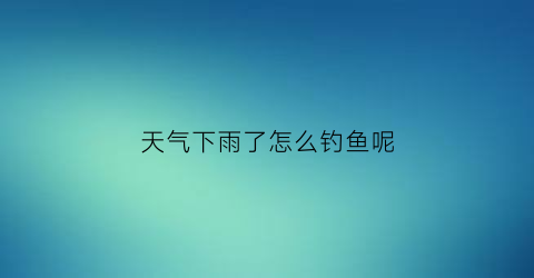 天气下雨了怎么钓鱼呢(天气下雨了怎么钓鱼呢视频)