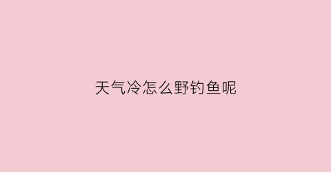 天气冷怎么野钓鱼呢(天气太冷了怎么钓鱼)