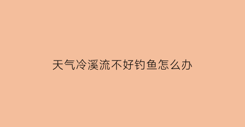 天气冷溪流不好钓鱼怎么办(天气变冷不好钓鱼)