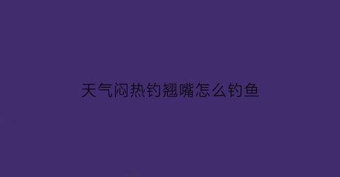 “天气闷热钓翘嘴怎么钓鱼(闷热天气翘嘴在哪个水层)