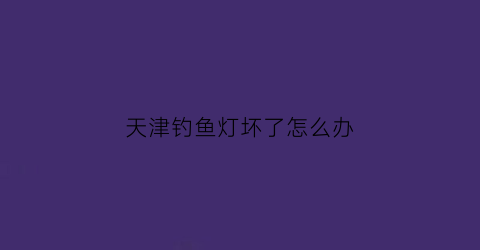 天津钓鱼灯坏了怎么办(天匠钓鱼灯修理)