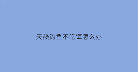 天热钓鱼不吃饵怎么办(天热钓鱼不吃饵怎么办呢)