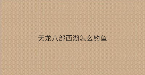 天龙八部西湖怎么钓鱼(天龙八部西湖钓鱼点在哪个位置)