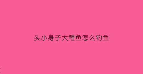头小身子大鲤鱼怎么钓鱼(头小身子大的淡水鱼)