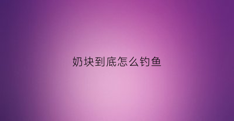 奶块到底怎么钓鱼(奶块该怎么钓鱼)