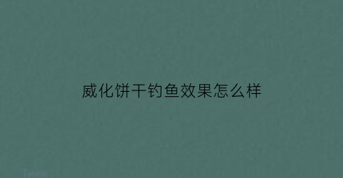 威化饼干钓鱼效果怎么样(威化饼干有什么作用)