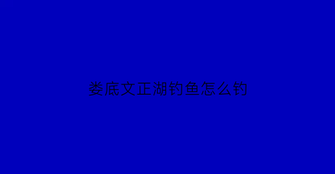 娄底文正湖钓鱼怎么钓(双峰文正湖)