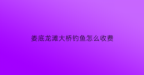 娄底龙滩大桥钓鱼怎么收费(娄底江龙滩滩公园什么时候)