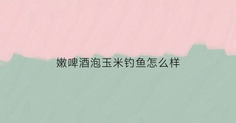 嫩啤酒泡玉米钓鱼怎么样