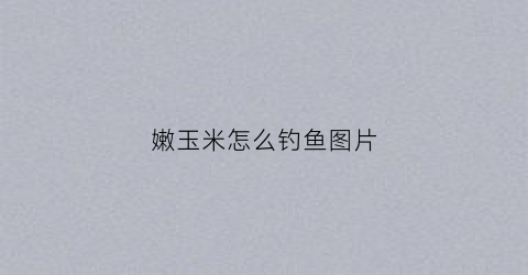 嫩玉米怎么钓鱼图片(嫩玉米钓鱼的方法)