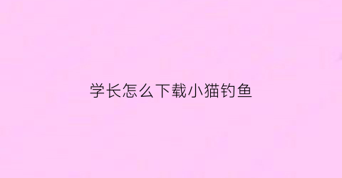 学长怎么下载小猫钓鱼