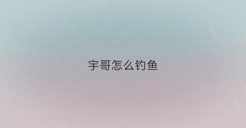 宇哥怎么钓鱼(钓鱼王宇航个人资料)