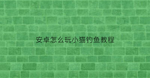 “安卓怎么玩小猫钓鱼教程(小猫钓鱼手机版下载教程)