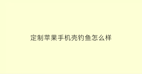 “定制苹果手机壳钓鱼怎么样(苹果手机壳有定位吗)