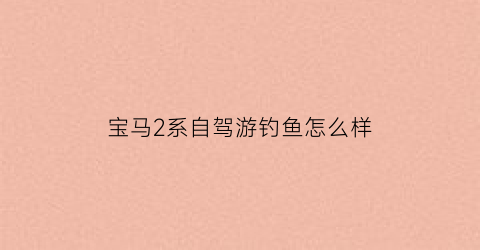 宝马2系自驾游钓鱼怎么样(宝马2系旅游)