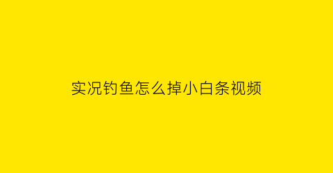 实况钓鱼怎么掉小白条视频(实况钓鱼游戏视频)