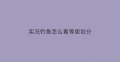 “实况钓鱼怎么看等级划分(实况钓鱼小技巧)
