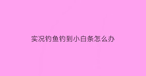 “实况钓鱼钓到小白条怎么办(实况钓鱼用什么饵料最好)
