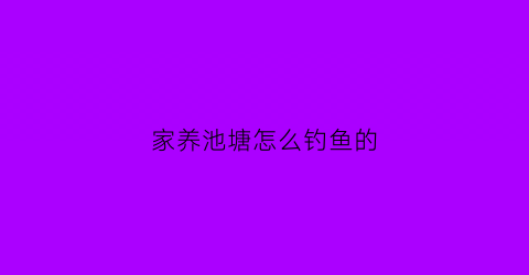 家养池塘怎么钓鱼的(家养鱼塘怎么才能钓到鱼)