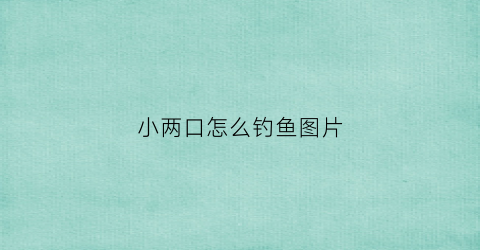 小两口怎么钓鱼图片(小两口是什么意思)