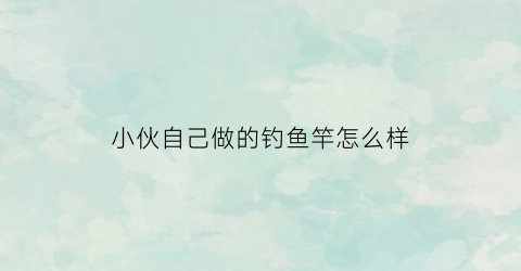 小伙自己做的钓鱼竿怎么样(小伙自己做的钓鱼竿怎么样好用吗)