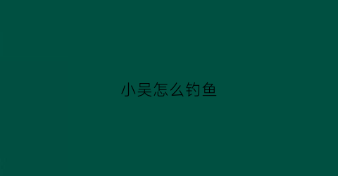 “小吴怎么钓鱼(小吴渔具)