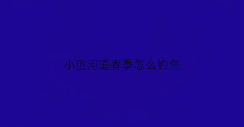 小型河道春季怎么钓鱼(小型河道春季怎么钓鱼的)