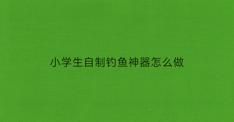 小学生自制钓鱼神器怎么做(自制简易钓鱼神器)