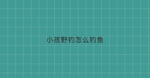 小孩野钓怎么钓鱼(小孩野钓怎么钓鱼视频)