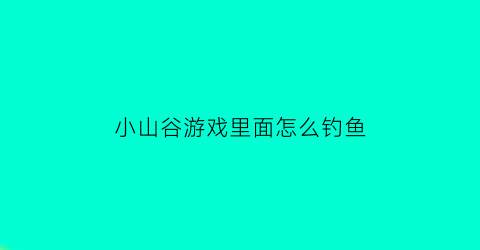 小山谷游戏里面怎么钓鱼(小山谷游戏戒指在哪儿)