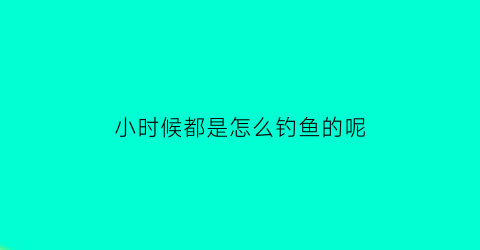 小时候都是怎么钓鱼的呢(小时候钓鱼图片)