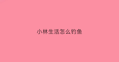 小林生活怎么钓鱼(小林生活好玩吗)