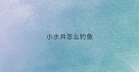 小水井怎么钓鱼(打小水井)