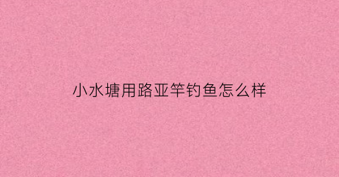 小水塘用路亚竿钓鱼怎么样(池塘里路亚钓什么鱼)