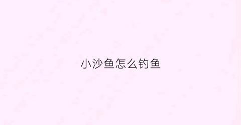 小沙鱼怎么钓鱼(沙钓鱼怎么做才好吃)