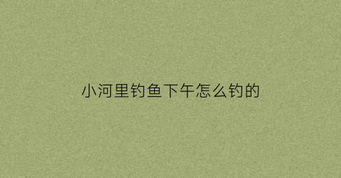 小河里钓鱼下午怎么钓的