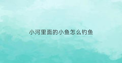 小河里面的小鱼怎么钓鱼(小河里面的鱼怎么捉)