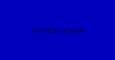小河钓鱼怎么钓鱼视频(小河怎么钓大鱼)