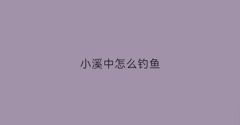 小溪中怎么钓鱼