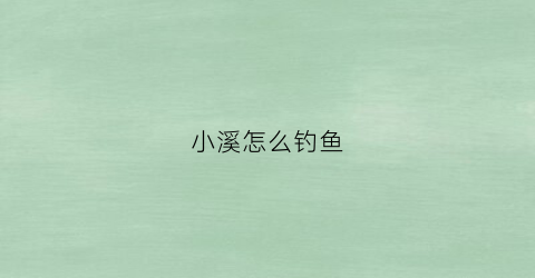 小溪怎么钓鱼(小溪如何钓鱼)