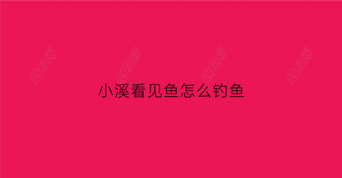 小溪看见鱼怎么钓鱼(看到小溪中有鱼可以用什么做鱼饵)