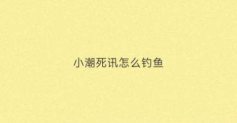 小潮死讯怎么钓鱼(什么是小潮死讯肯定就没有潮吗)