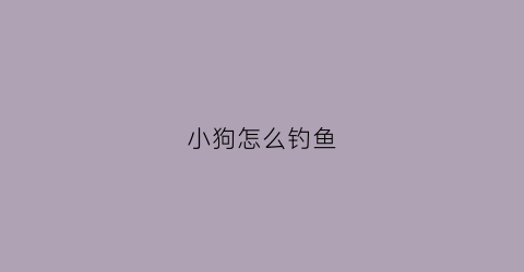 小狗怎么钓鱼(小狗钓鱼怎么画)