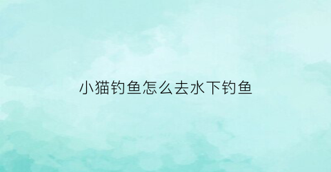 小猫钓鱼怎么去水下钓鱼(小猫钓鱼怎么样在河边钓鱼)