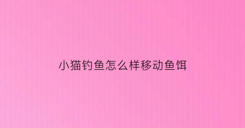 小猫钓鱼怎么样移动鱼饵(小猫钓鱼怎么让鱼钩自动往下落)