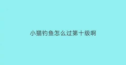 小猫钓鱼怎么过第十级啊