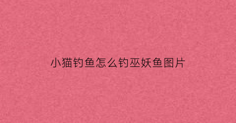 “小猫钓鱼怎么钓巫妖鱼图片(小猫钓鱼图鉴)