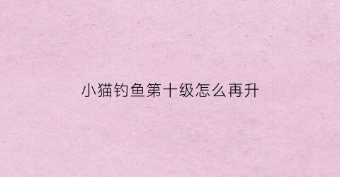 小猫钓鱼第十级怎么再升(小猫钓鱼攻略怎么刷新鱼)